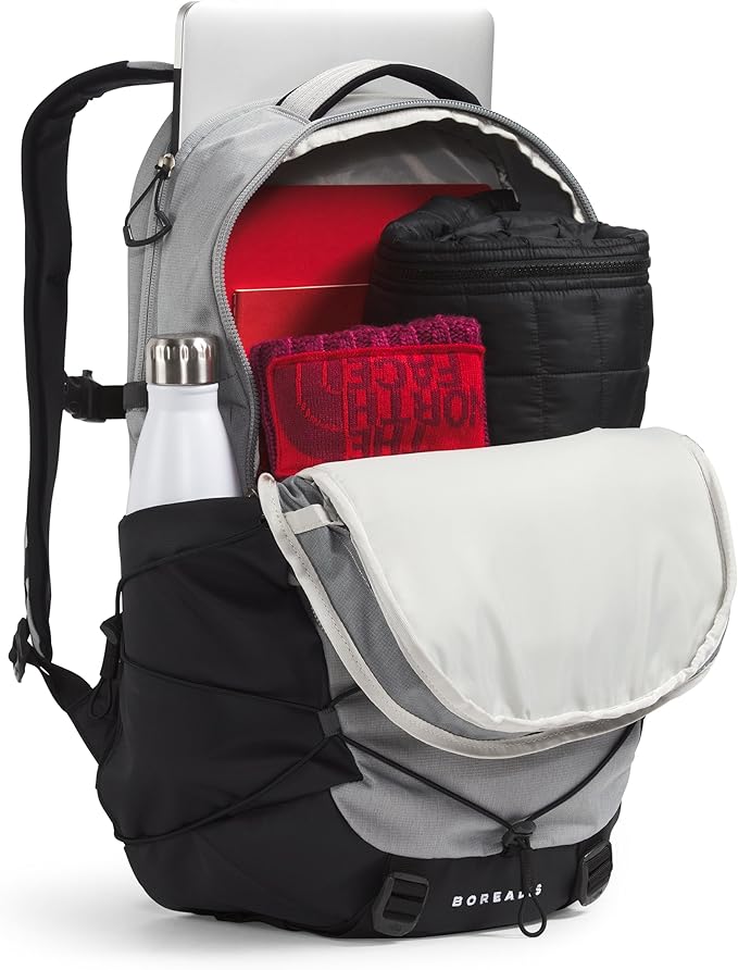 THE NORTH FACE Borealis Commuter Laptop Backpack | Water Repellent Finish, 16" Laptop Sleeve, Large Main Compartment for Everyday Carry, Meld Grey Dark Heather/TNF Black-NPF, One Size