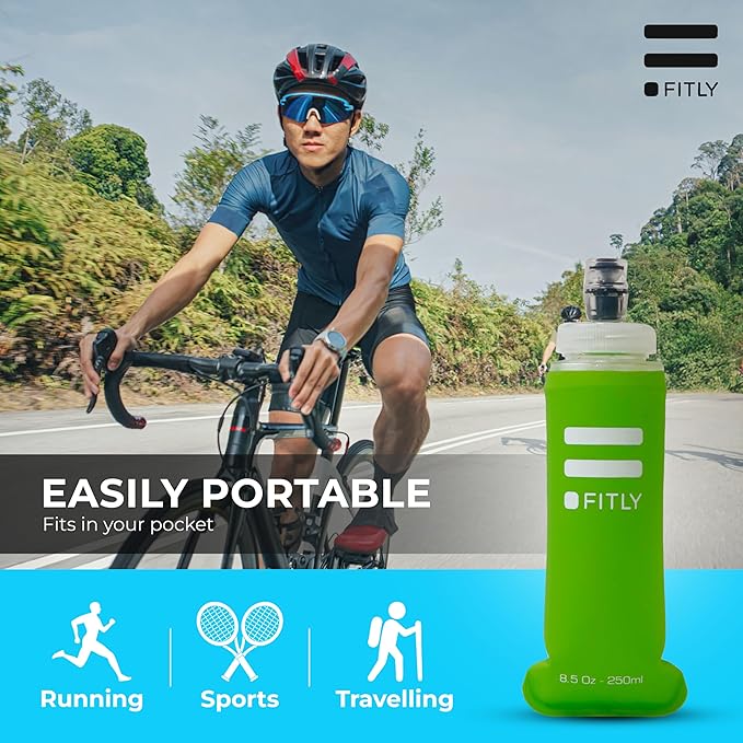 Soft Flask - Shrink As You Drink Soft Water Bottle for Hydration Pack - Folding Water Bottle Ideal for Running, Hiking, Cycling, Climbing & Rigorous Activity