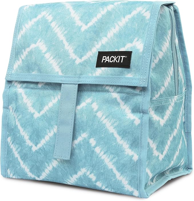 Freezable Lunch Bag, Aqua Tie Dye
