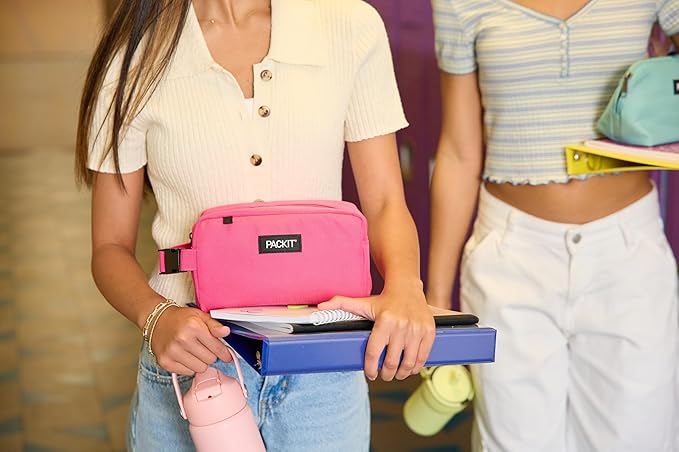 PackIt Freezable Snack Box, Lavender, Built with ECOFREEZE Technology, Collapsible, Reusable, Zip Closure with Buckle Handle, Designed For Work Snacks, Fresh Snacks On the Go, Adults, and All Ages