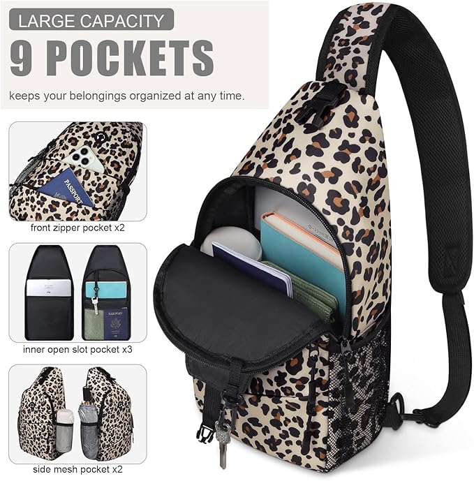 Crossbody Bags for Women Men Trendy Sling Bag Bakpack Casual Chest Bag with Convertible Shoulder Strap