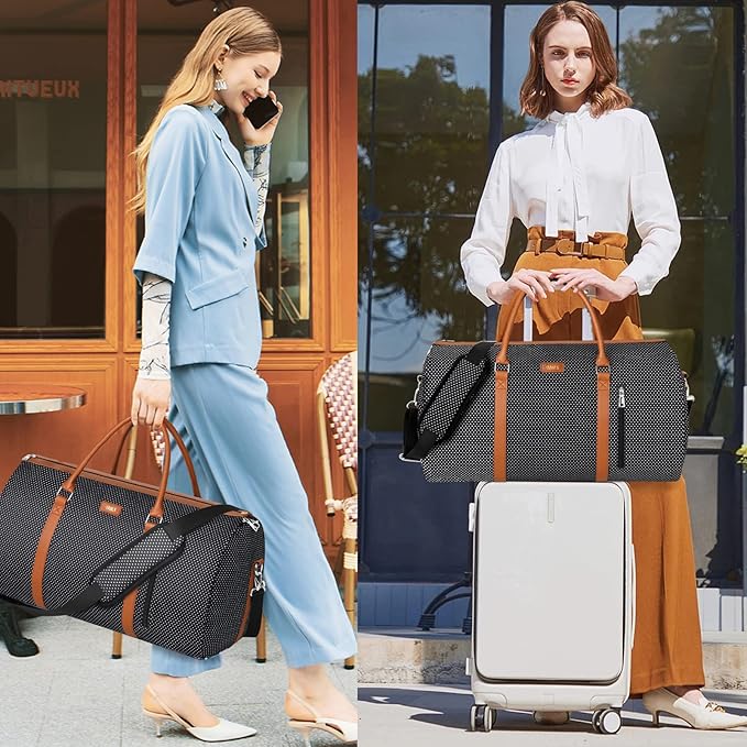 Garment Bag for Travel Convertible Carry On Garment Bag Large Travel Duffel Bags for Women 2 in 1 Hanging Suitcase Suit Travel Bags for Women & Men 3pcs Set