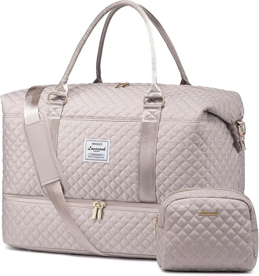LOVEVOOK Travel Duffle Bag,Weekender Bags for Women with Shoe Compartment，Carry on Overnight Bag with Toiletry Bag,Gym Duffel Bag with Wet Pocket, Hospital Bags for Labor and Delivery