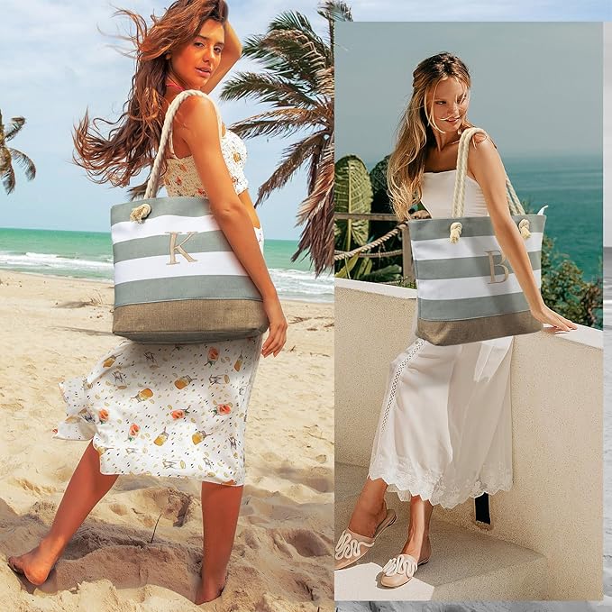 YOOLIFE Beach Bags for Women - Travel Canvas Beach Tote, Pool Waterproof Bag, Travel Essentials, Gifts for Women Birthday