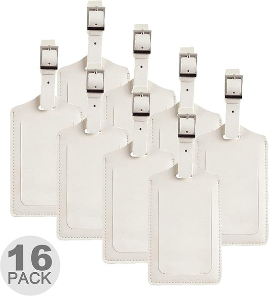 8 Pack Leather Luggage Travel Bag Tags by Travelambo