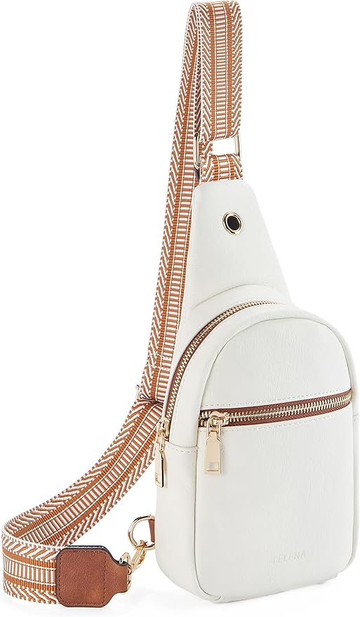 Telena Small Sling Bag for Women Leather Crossbody Fanny Packs Chest Bag for Women