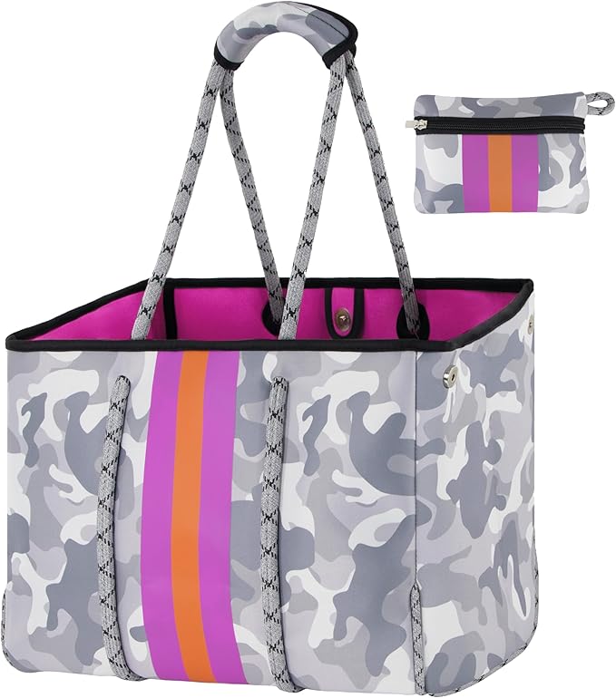 QOGiR Neoprene Multipurpose Beach Bag Tote with Inner Zipper Pocket … … … …
