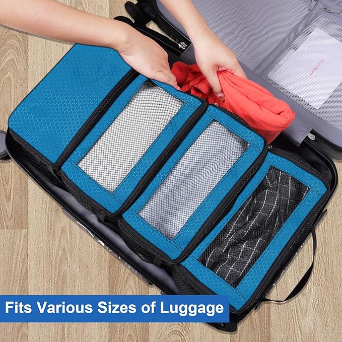 Suitcase Organizer, Travel Luggage Organizer Portable Hanging Travel Shelves Collapsible Hanging Packing Cubes for Carry on Suitcase