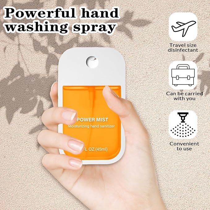 Power Mist Hydrating Hand Sanitizer Spray, Portable Travel-Size Hand Sanitizer Spray, 500-Sprays Each，Suitable for Both Adults and Children (Aloe vera)