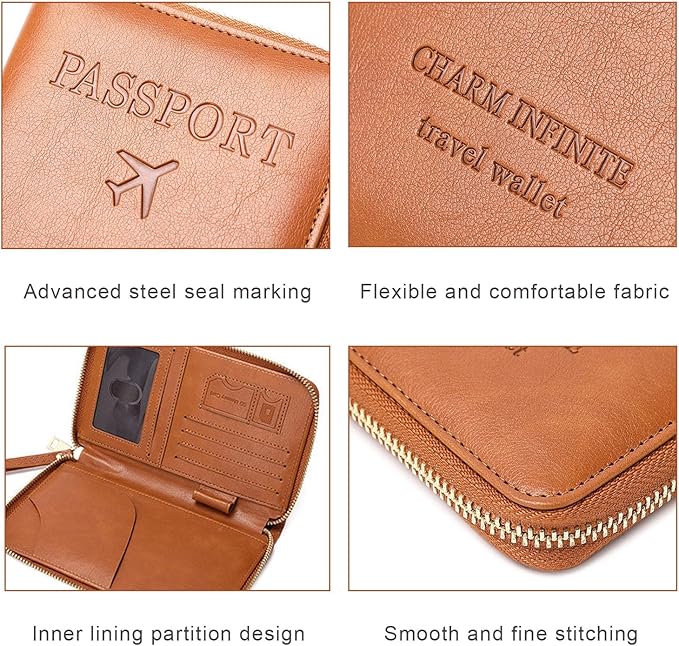 Multi-Function RFID Travel Passport Wallet with Phone Pocket - Ultimate Passport Holder for Women & Men | Holds Phones, Passports, Cash, Cards & Boarding Passes (Green)