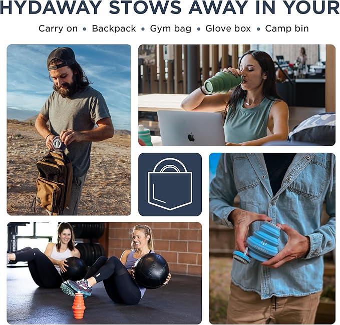 HYDAWAY 17oz Collapsible Water Bottle - BPA-Free, Leakproof, Lightweight, and Space-Saving - Perfect for Travel, Hiking, and Everyday Hydration