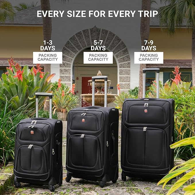 SwissGear Sion Softside Expandable Luggage, Burgundy, Checked-Large 29-Inch