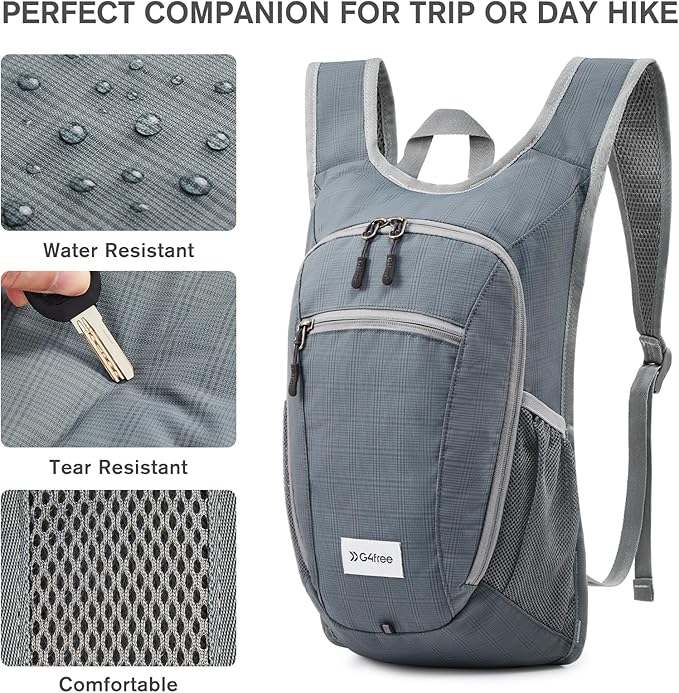 G4Free 10L/15L Hiking Backpack Lightweight Packable Hiking Daypack Small Travel Outdoor Foldable Shoulder Bag