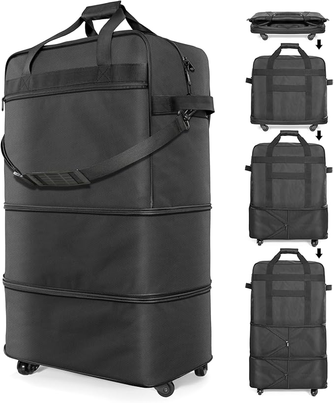 Suitcases with Wheels, Expandable Foldable Luggage Bag