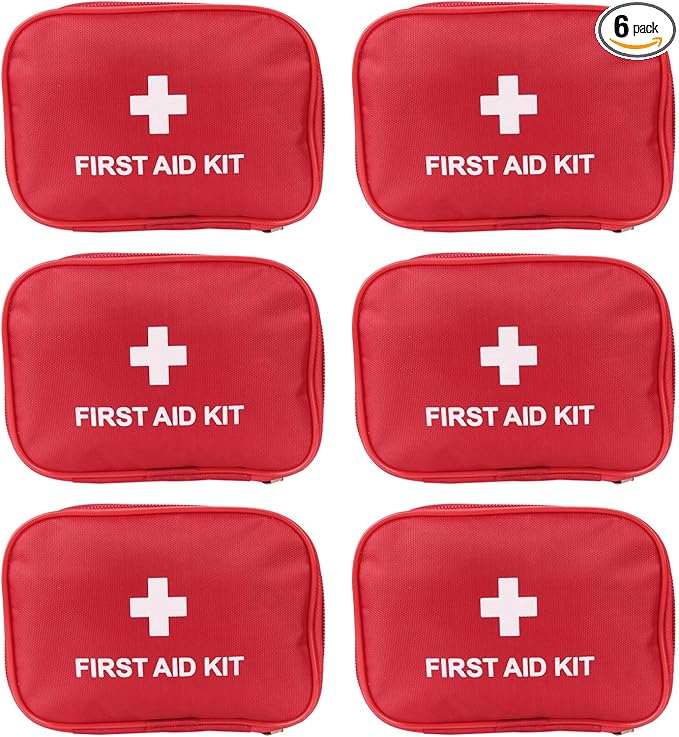 AOUTACC 6 Pack Empty First Aid Kit Bag, Lightweight Empty First Aid Bag for Emergency at Home, Office, Car, Outdoors, Boat, Camping, Hiking(Bag Only)