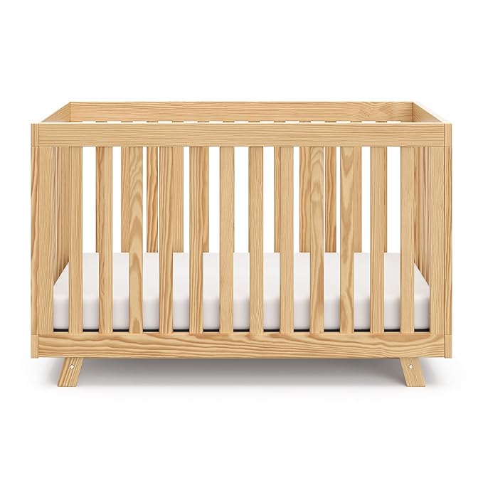 Storkcraft Beckett Grow-with-Me Convertible Crib (Natural) – GREENGUARD Gold Certified, Converts to Toddler Bed & Daybed, Fits Standard Crib Mattress, Easy-to-Assemble