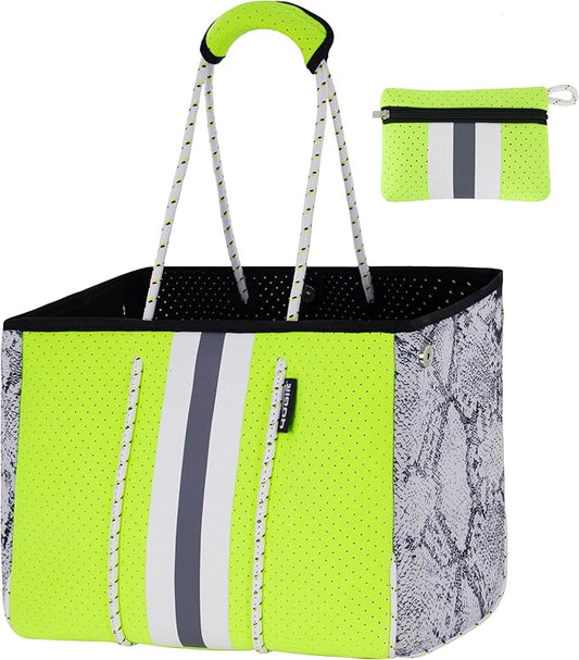 QOGiR Neoprene Multipurpose Beach Bag Tote with Inner Zipper Pocket … … … …