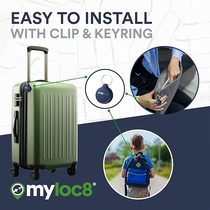 GPS Tracker for Kids with SOS Button – Real Time Tracking Device for Kids, Backpack, Keys - Smart Alerts - Long Battery Life Locator Tag – Android & iOS Compatible (12-Mo Subscription Included)