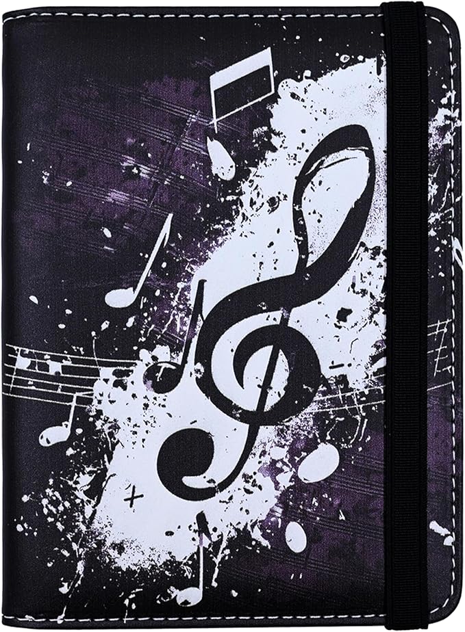 Music Note Passport Holder for Women and Men PU Leather Passport Cover for Travel