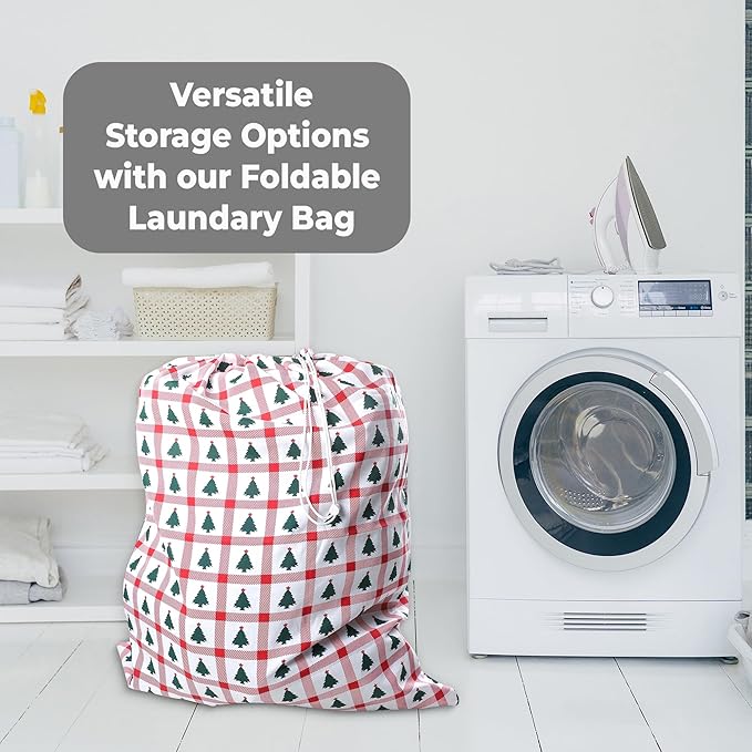 Urban Villa Laundry Bag Canvas|Dirty Clothes Travel Laundry Bag|Machine Washable|Reusable College Hostel Hamper Liner Bag for Garments Delicates Drawstring Closure 4 Pack Tree Print|Size 28X36 Inches