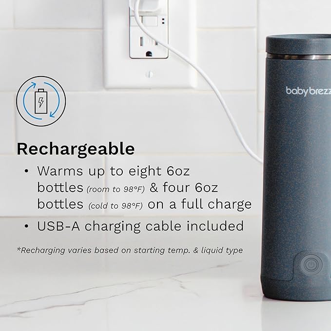 Baby Brezza SuperFast Portable Baby Bottle Warmer – 67% Faster - Travel Breastmilk Warmer and Formula Warmer - Safe, Even Heating - Up to 9oz - No Adapters, Green