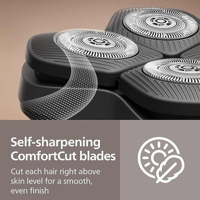 Philips Norelco Head Shaver Pro 9000 Series - Skull Shaver for Men and Women, 360° Flexing Head & ComfortCut Blades for Clean Shave, Gentle on Skin, Model HS9980/40