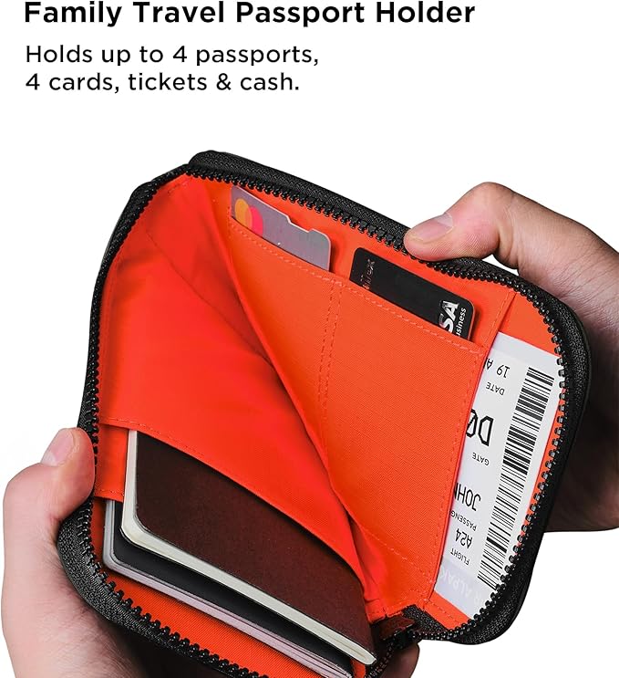 ALPAKA Zip Travel Wallet - Store Your Travel Accessories Efficiently - 3 Internal Pockets For Your Passport and More - 2 Card Slots - Made From Recycled and RFID-Protective Material