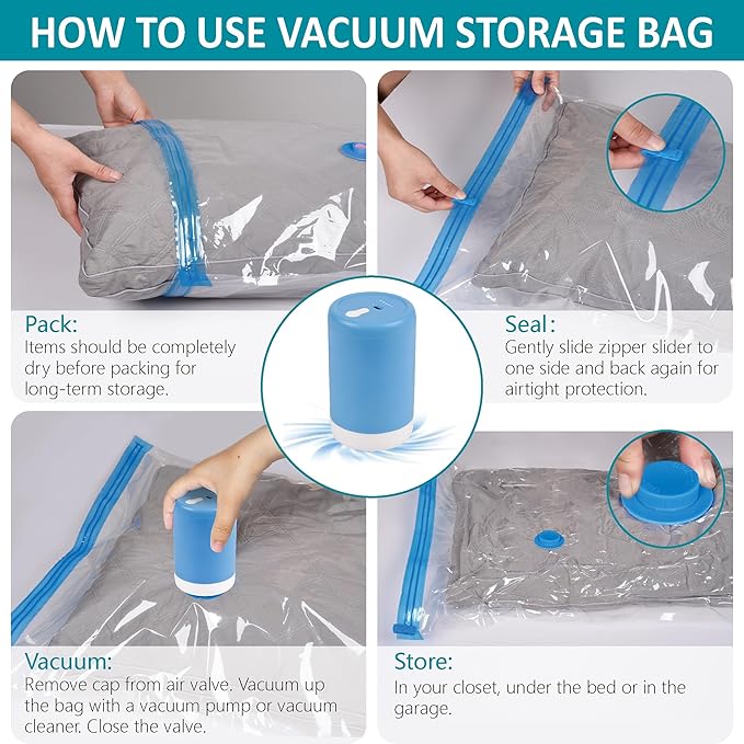 26 Pack Space Saver Storage Bags with Electric Air Pump