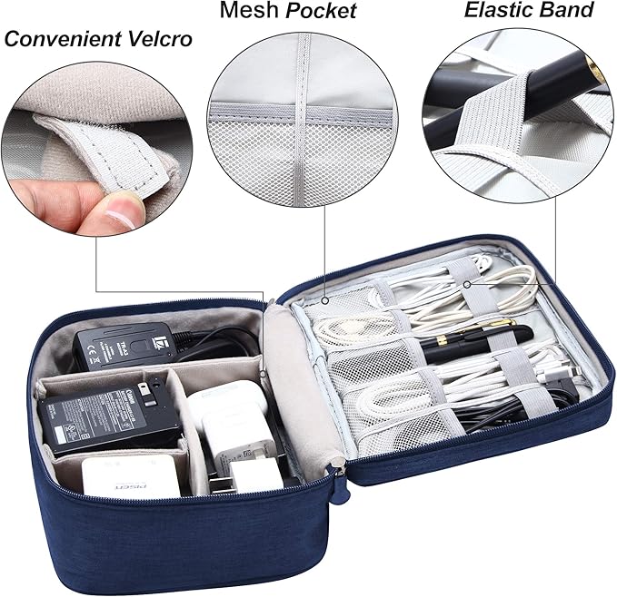 VOCUS Electronics Organizer Travel Cable Organizer Bag for Electronics Accessories, Portable Tech Carring Large Storage Case for Charger, Cord, Power Bank, Hardware