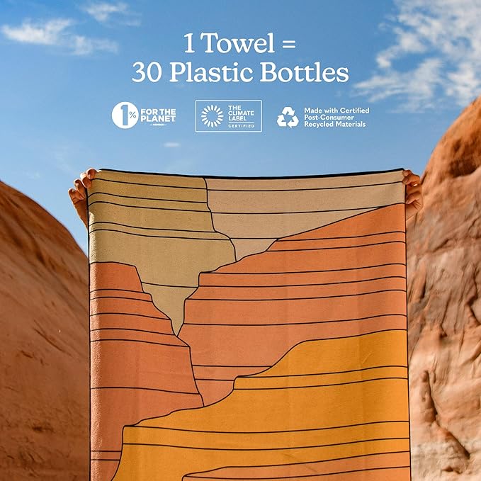Nomadix Original Towel - Perfect for Beach, Pool, Travel, Camping, Yoga - Made with Recycled Materials - Super Absorbent - Sand Resistant