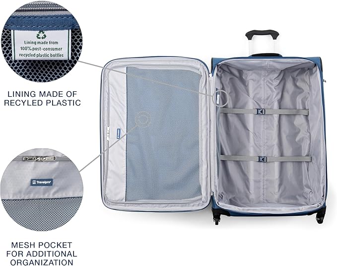 Travelpro Maxlite 5 Softside Expandable Checked Luggage with Spinner Wheels, Lightweight, 29-Inch — Ensign Blue
