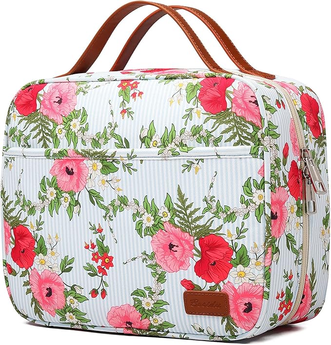 Hanging Travel Toiletry Bag,Large Capacity Cosmetic Travel Toiletry Organizer for Women with 4 Compartments & 1 Sturdy Hook,Perfect for Travel/Daily Use/Christmas
