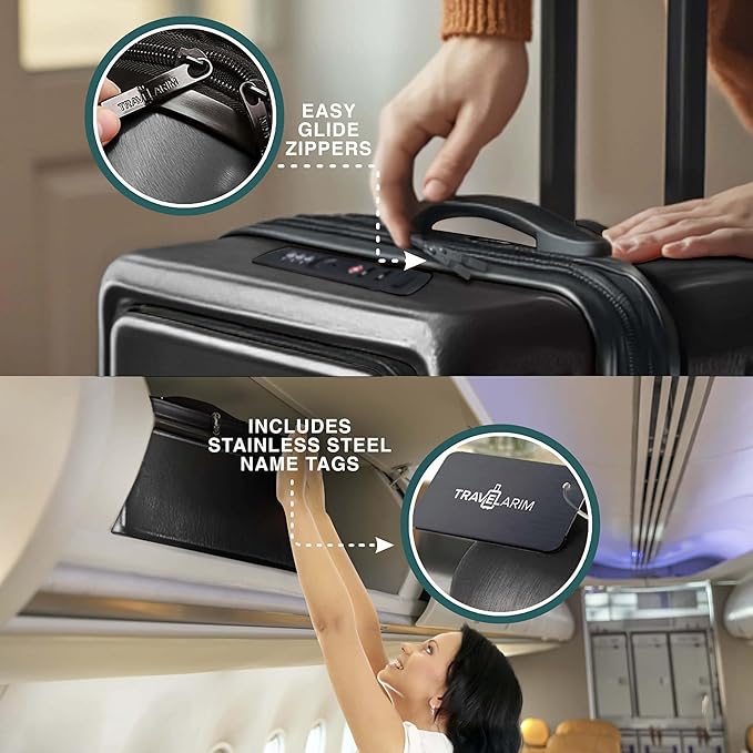 Luggage Sets 3 Piece, 22 Inch Carry on Luggage and 28 Inch Suitcases with Wheels Spinner, Durable Hard Shell Suitcase Set, Expandable Travel Suitcase, Black