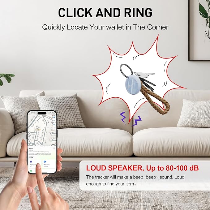 2025 [Apple MFi Certified] (iOS Only) Bluetooth Tracker Smart Finder for Apple Find My, iPhone Card Wallet Finder GPS Tracker, 5-10 Years Battery, Keys Finder and Item Locator for Keys, Bags, Passport