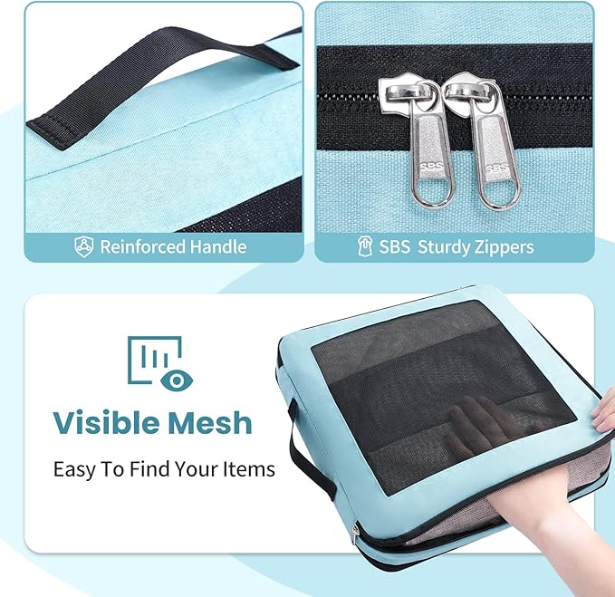 8 Set/6 Set/4 Set Compression Packing Cubes for Travel, Lightweight Vacation Travel Essentials, Travel Accessories for Suitcase Organizer Bags Set, Durable Luggage Organizer