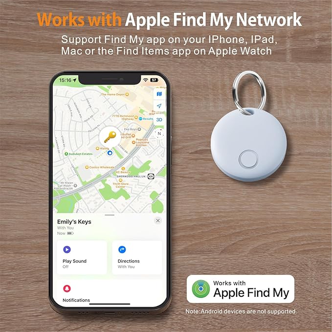 Reyke Smart Tag, Air Tracker Luggage Tracker, Works with Apple Find My (iOS Only), Item Locator for Key, Luggage, Backpack, Wallet, IP67 Waterproof, Blue