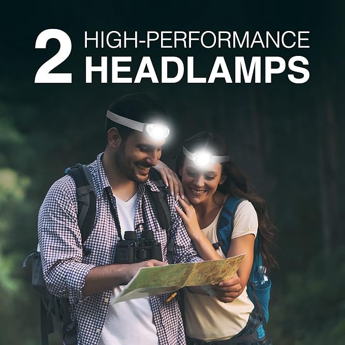 Energizer LED Headlamp PRO (2-Pack), IPX4 Water Resistant Headlamps, High-Performance Head Light for Outdoors, Camping, Running, Storm, Survival LED Light for Emergencies (Batteries Included)