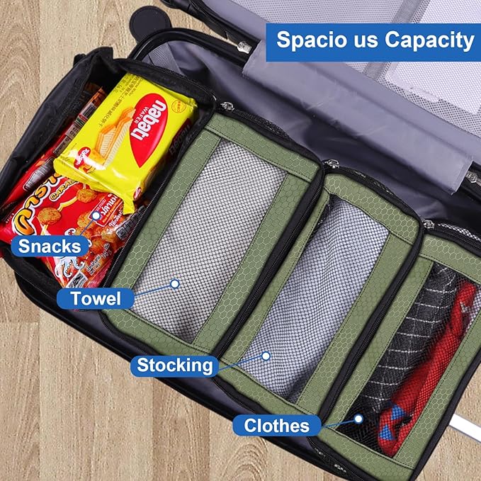 Suitcase Organizer, Travel Luggage Organizer Portable Hanging Travel Shelves Collapsible Hanging Packing Cubes for Carry on Suitcase