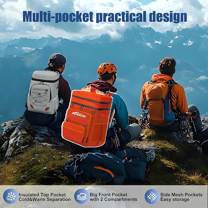 Backpack Cooler Insulated Leak Proof for Men Women 50 Cans Soft Cooler Backpack Insulated Waterproof Large Capacity Coolers Bag Portable for Lunch Camping Travel Picnic Hiking