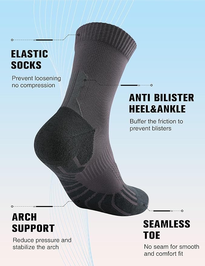 Compression Crew Running Socks: Athletic Socks for Men Women with Cushion,3 Pairs Work Hiking Basketball Sport Socks