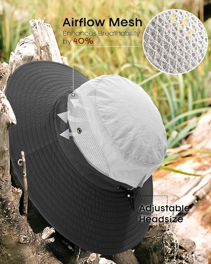 FURTALK Womens Sun Hat with Ponytail Hole Beach Hiking Summer Wide Brim UPF 80+ Outdoor Protection Foldable Bucket Hat