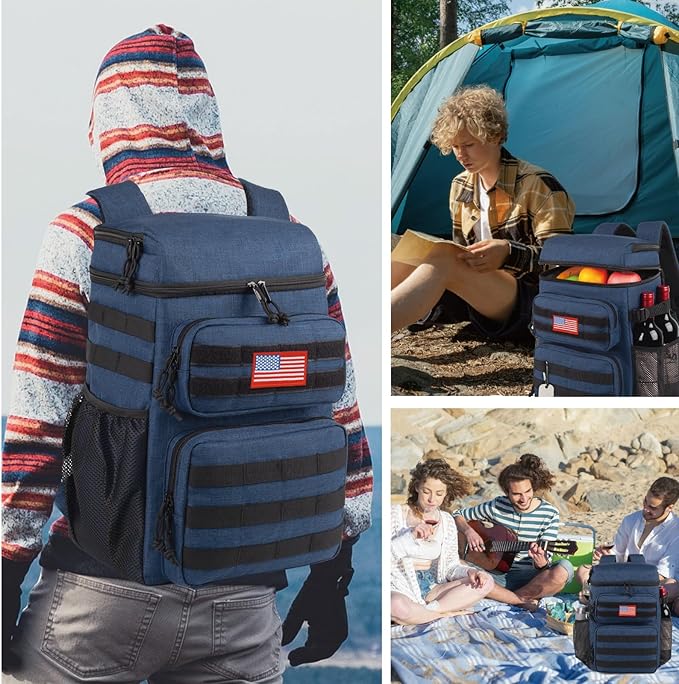 Tactical Backpack Cooler,Soft Lightweight Leakproof Cooler Backpack,Insulated Cooler Bag,Portable Soft Cooler Bag Waterproof for Beach, Travel, Camping, Picnic, Hiking