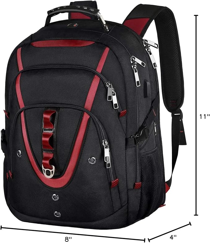 18.4 Inch Laptops Backpack, 55-60L Extra Large Travel Laptop Backpack with USB Charging Port, TSA Friendly Flight Approved and RFID Anti-Theft Pocket, Water Resistant Suiltable for Large Gaming Laptop