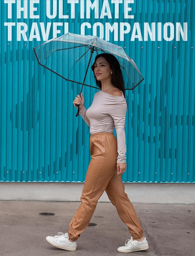 REPEL Windproof Travel Umbrella - Compact & Withstands Winds up to 85MPH , Strongest Premium Auto Folding Umbrella for Rain and Sun - Durable, Light & Portable for Women & Men , Fits Backpack & Cars