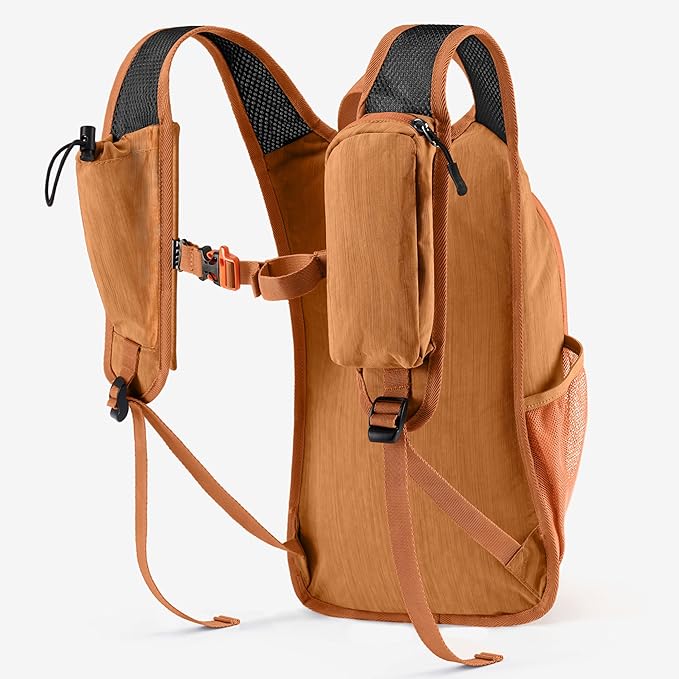 10L Small Hiking Backpack Travel Daypack Lightweight Packable Back Pack for Women Men(Orange)