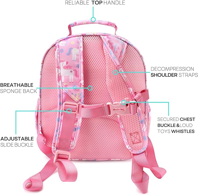 mibasies Girls Backpack 5-8: Lightweight Kids Backpacks for Girls - Girl Bookbag for Elementary School - Flower Unicorn