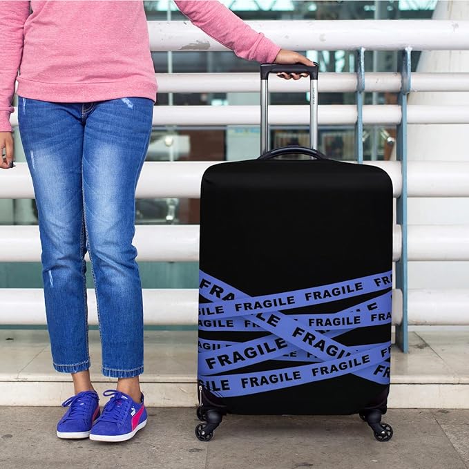 HYPER VENTURE Washable Luggage Cover - Fashion Suitcase Protector Fits 31-32 Inch Luggage (Fragile, XL)