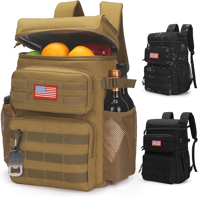 Tactical Backpack Cooler,Soft Lightweight Leakproof Cooler Backpack,Insulated Cooler Bag,Portable Soft Cooler Bag Waterproof for Beach, Travel, Camping, Picnic, Hiking
