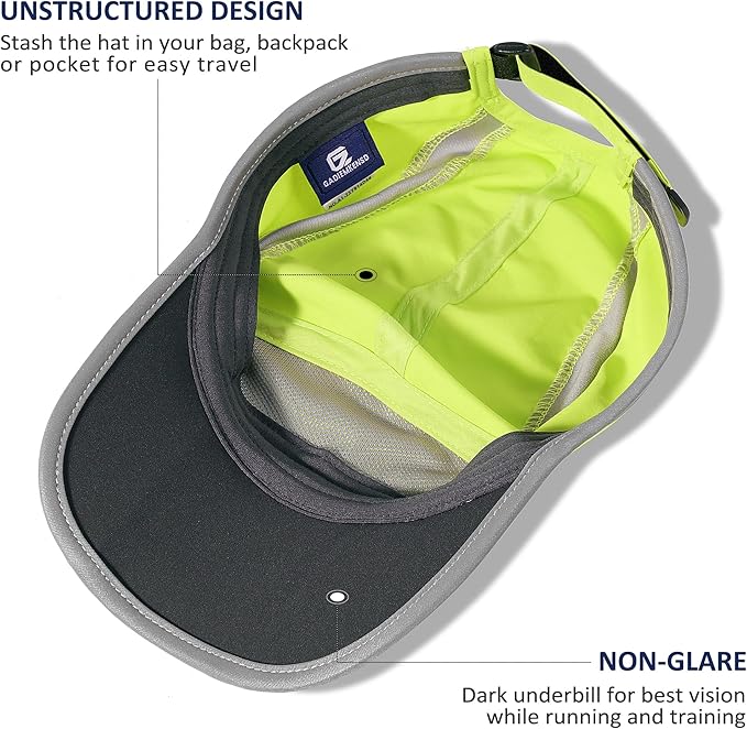 GADIEMKENSD Reflective Folding Outdoor Hat Unstructured Design UPF 50+ Sun Protection Sport Hats for Womens and Mens