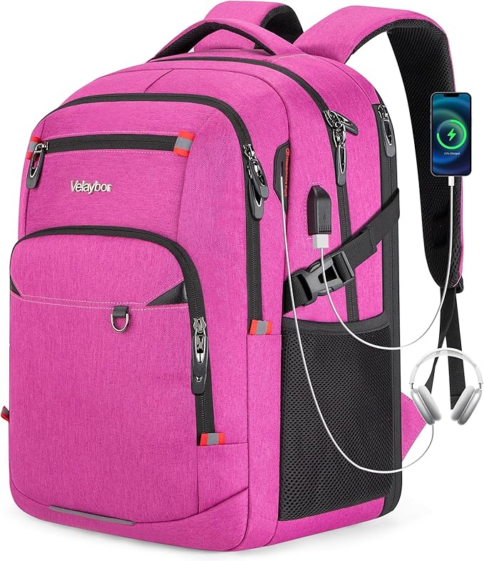 40L Expandable Laptop Backpack, Anti-thief Travel Backpack with USB Charging Port, Airline Approved Business Waterproof Carry on Luggage, Fits 15.6" Laptop for Men Women
